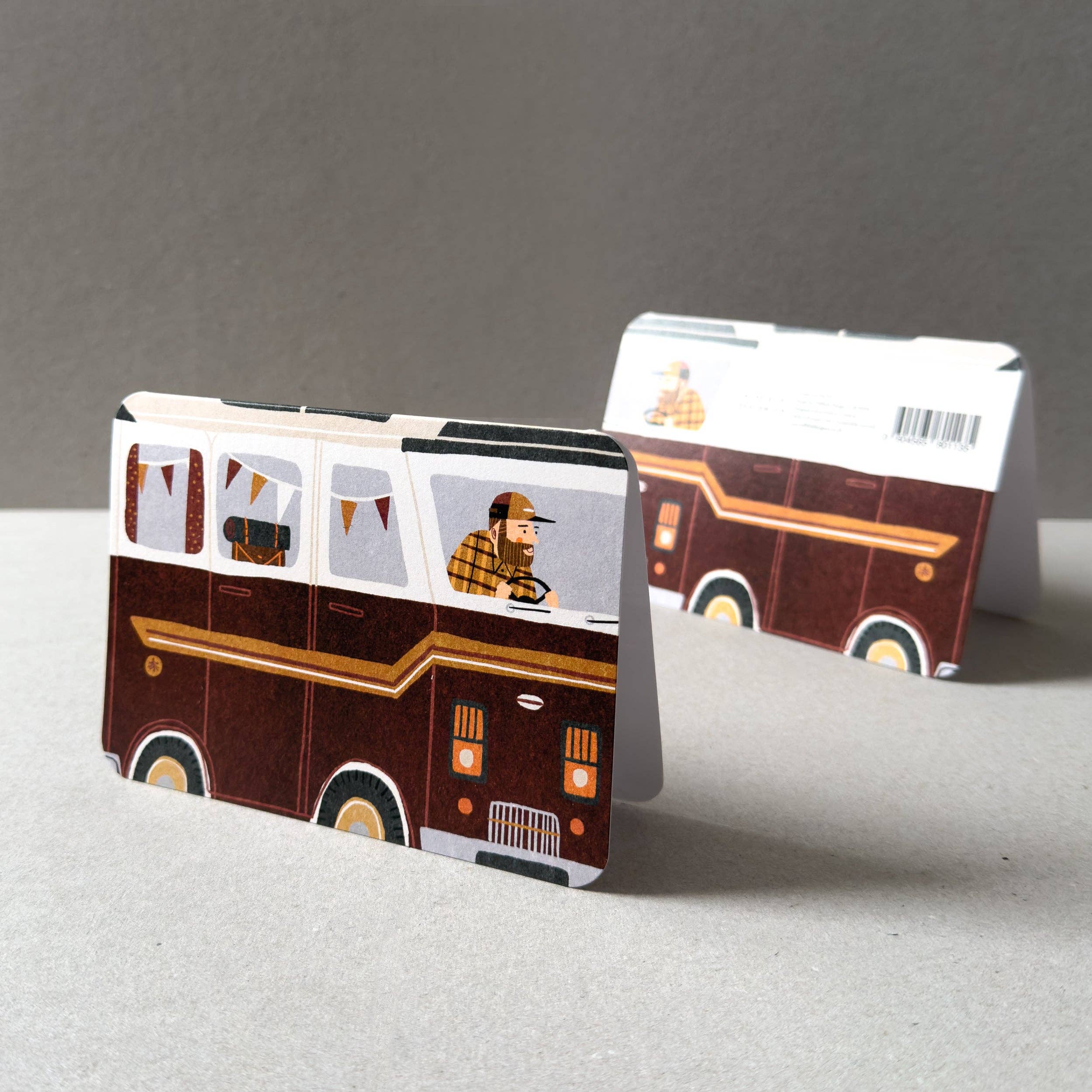 Campervan No.2 Greetings Card (Red)