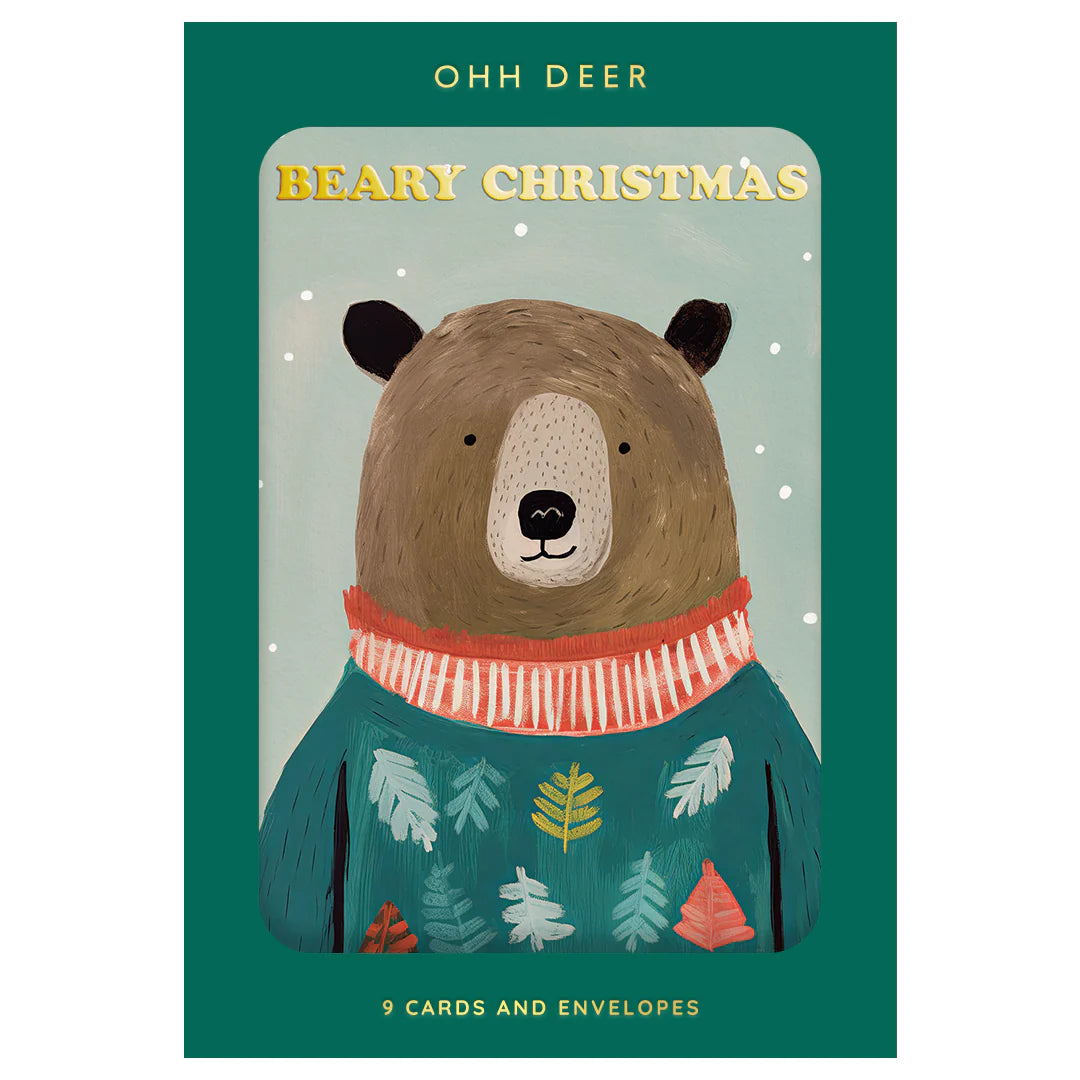 Pack Of 9 Festive Bears Christmas Cards