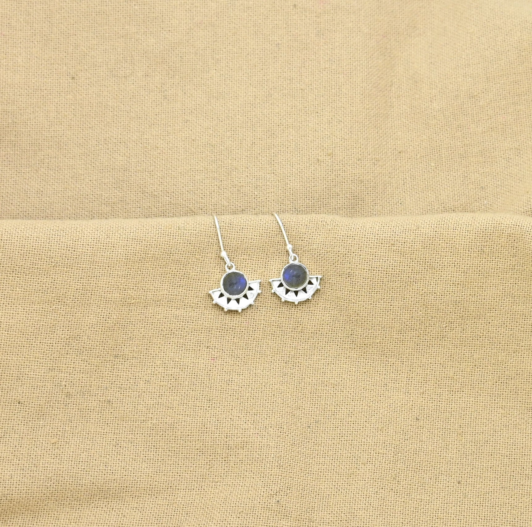 Sunset Labradorite Silver Drop Earrings
