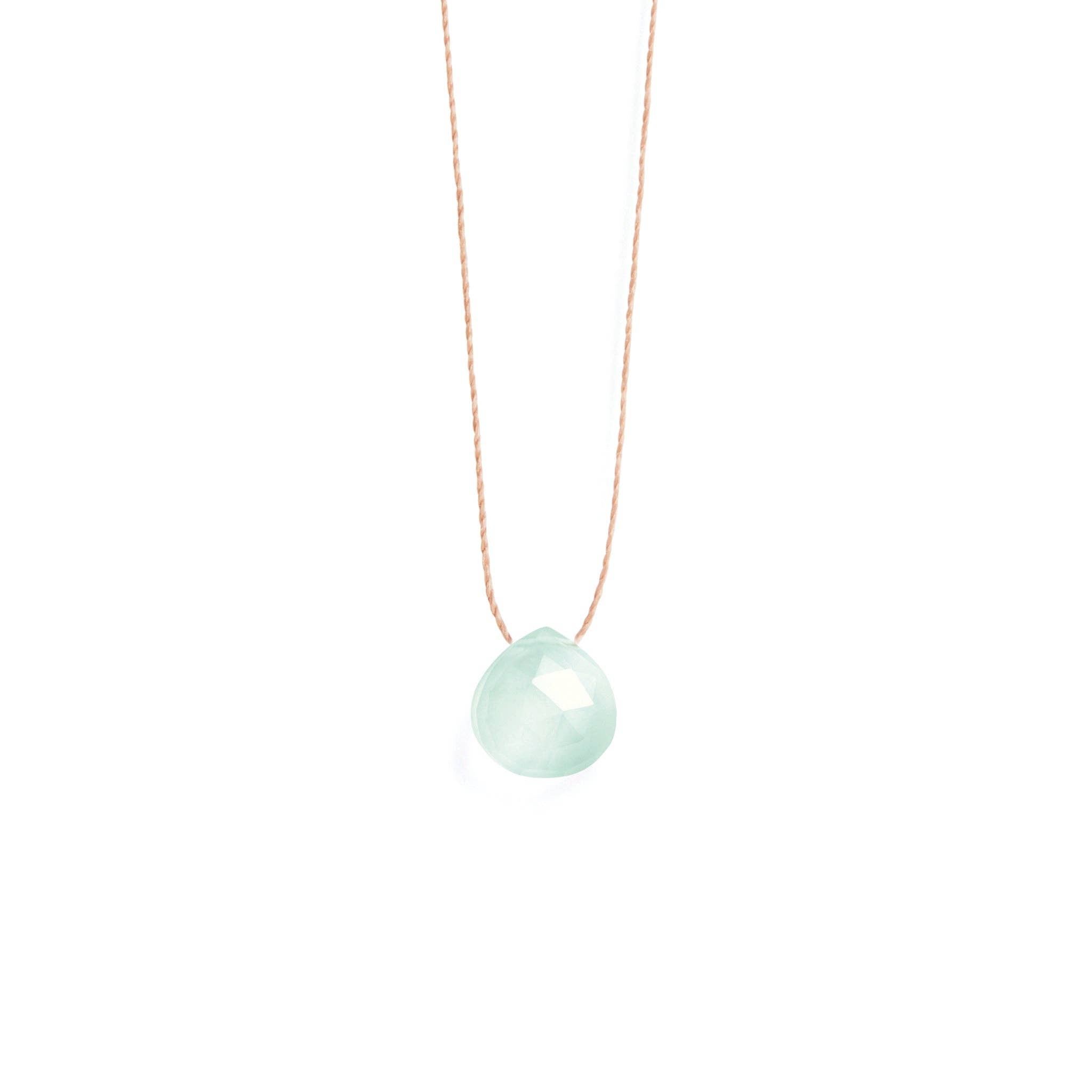 Sea Glass Chalcedony Fine Cord Necklace