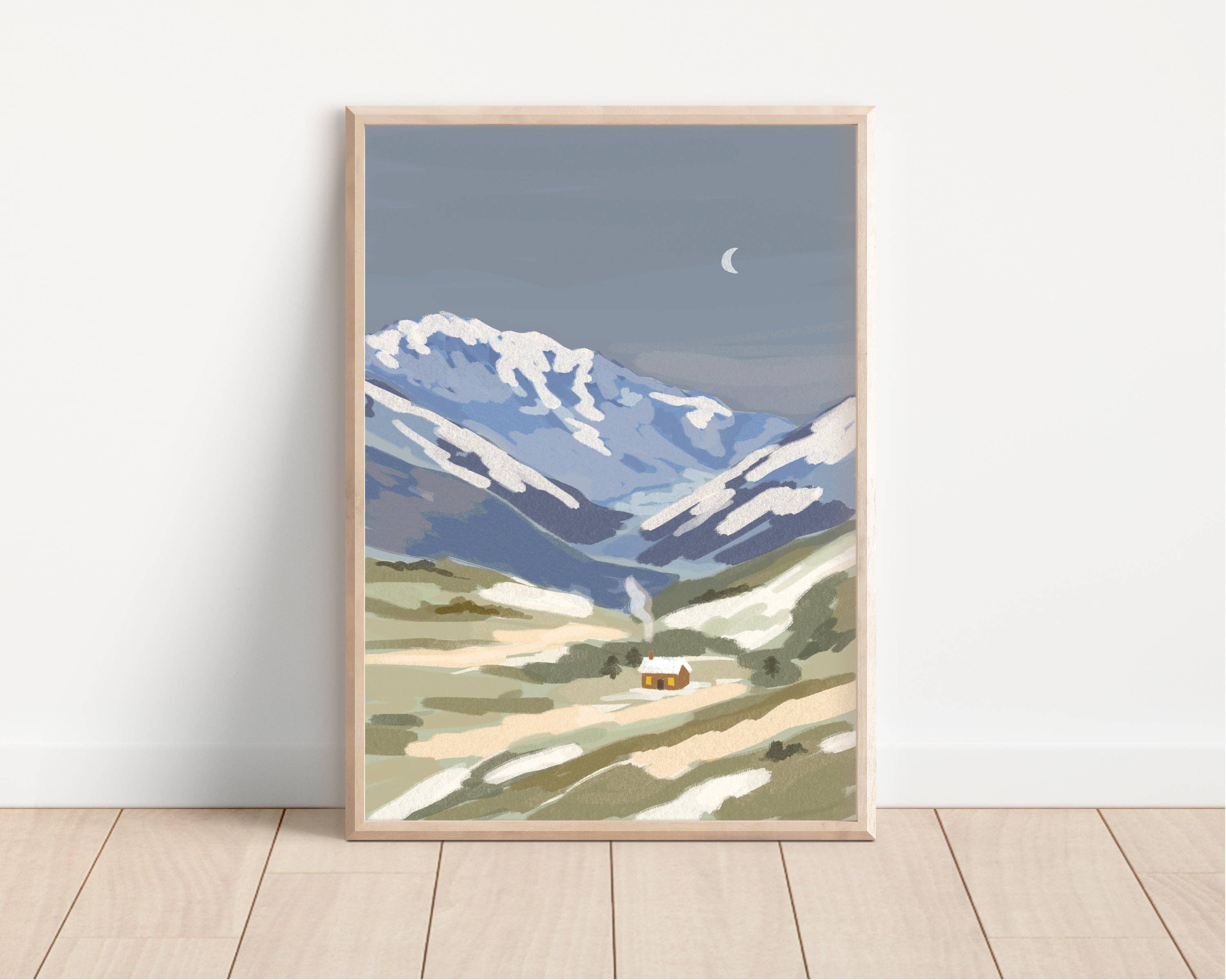 House in the Hills Art Print - A4