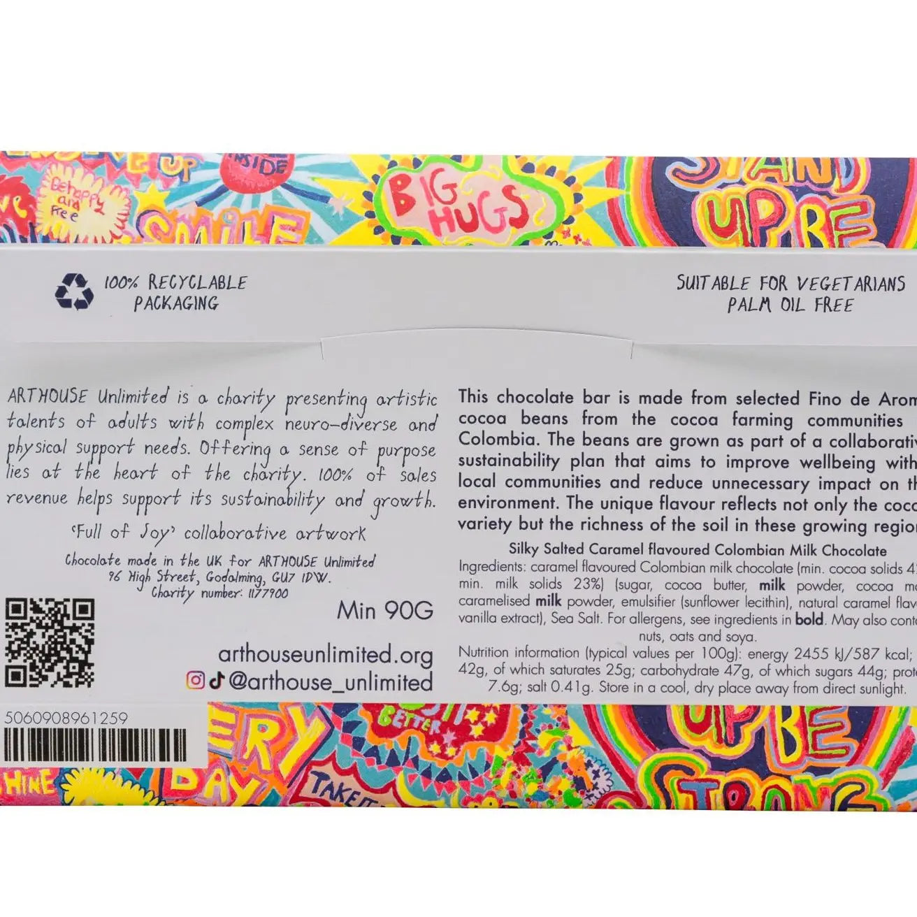 Full Of Joy Silky Milk Chocolate Salted Caramel Chocolate Bar