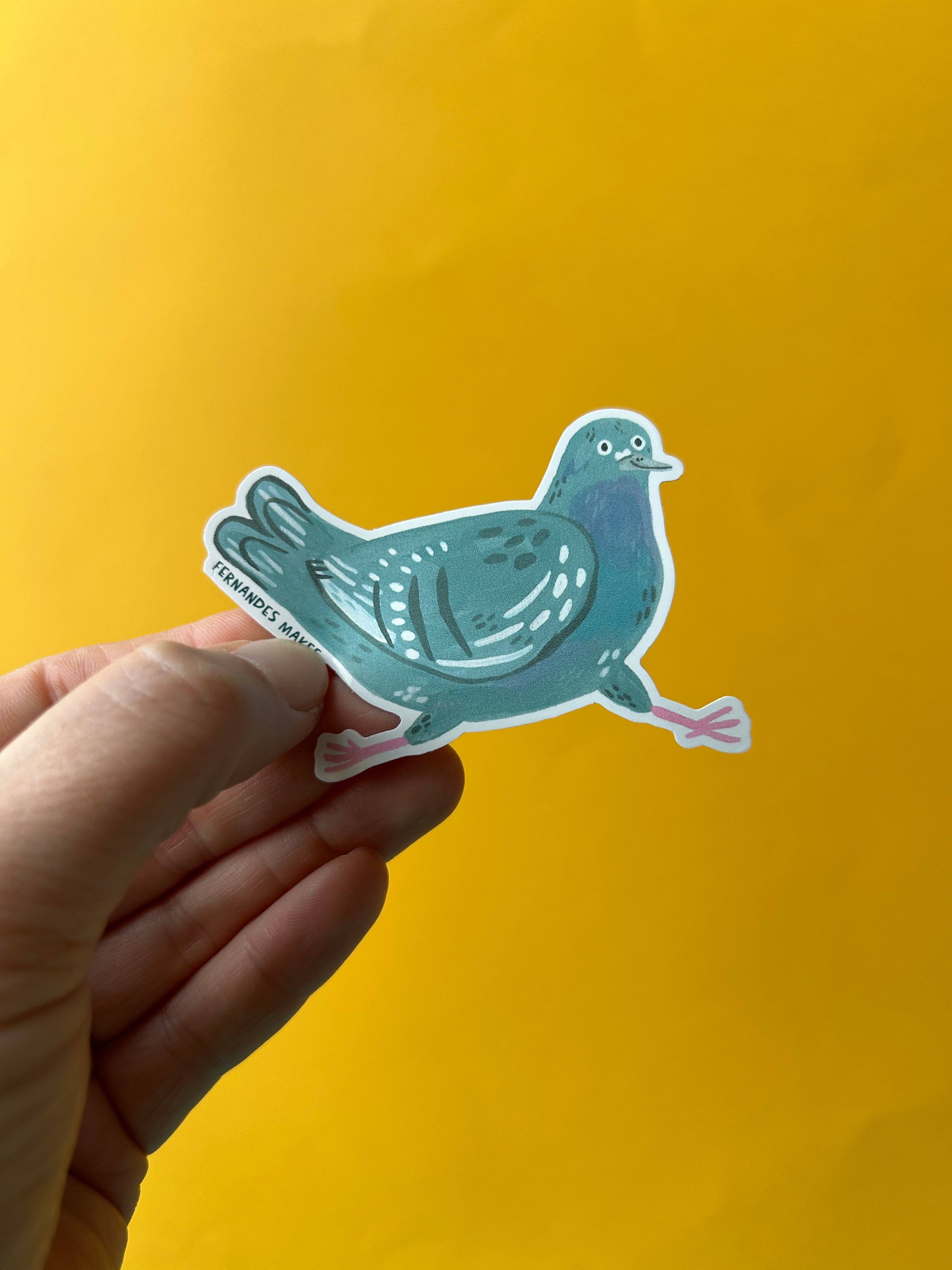 Glitter Tobias Pigeon Vinyl Sticker