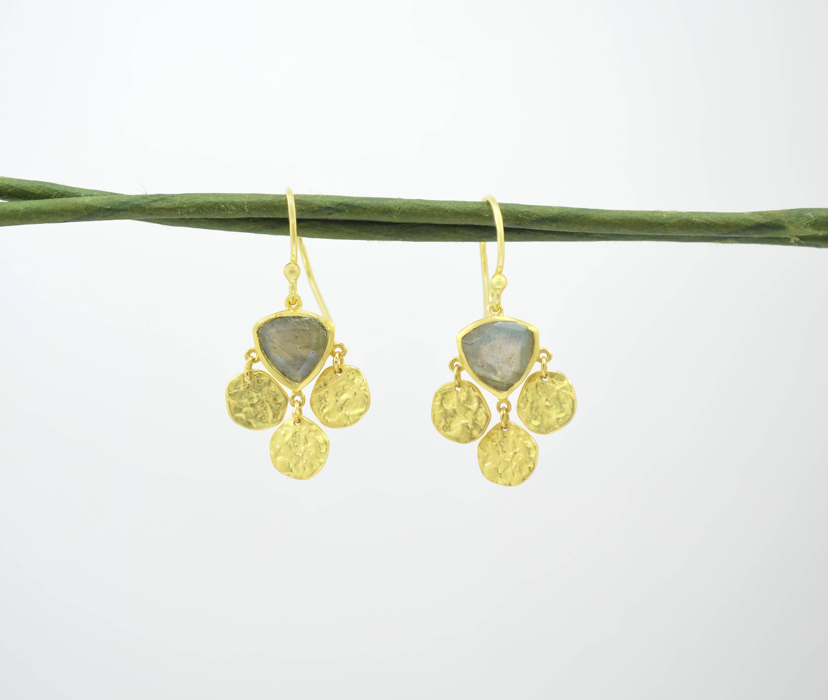 Sidney Earrings Gold Plated - Labradorite