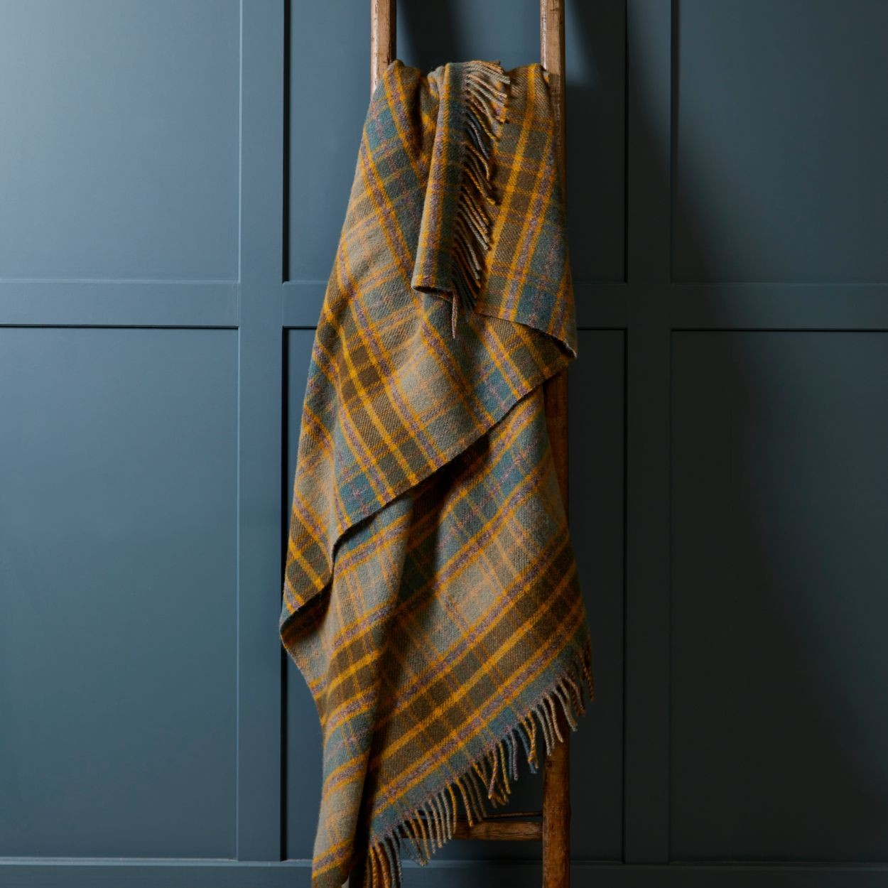 Cottage Mustard Check Throw