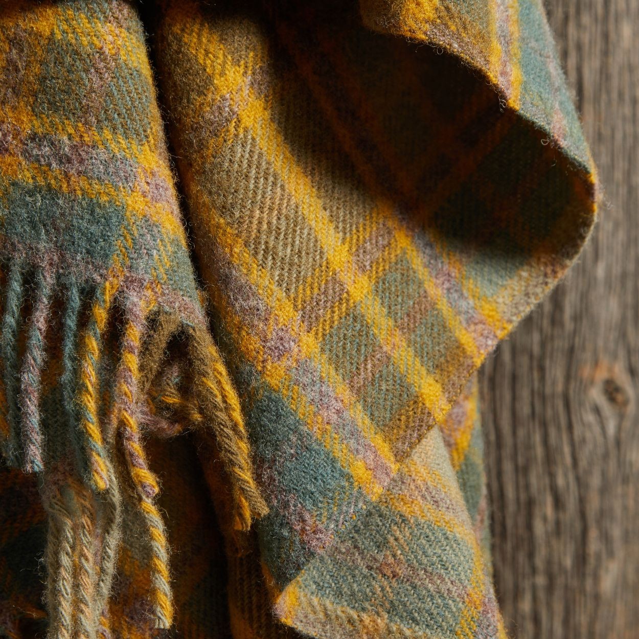 Cottage Mustard Check Throw