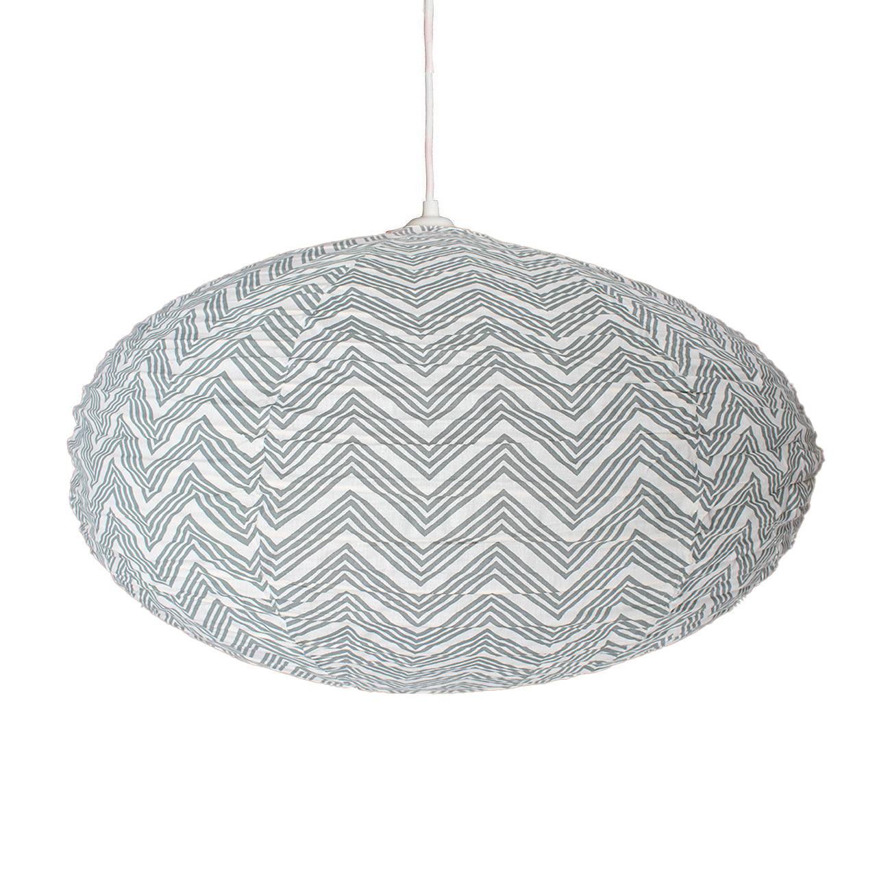 Small 60cm Cream & Grey Kuba Cotton Pendant Lampshade