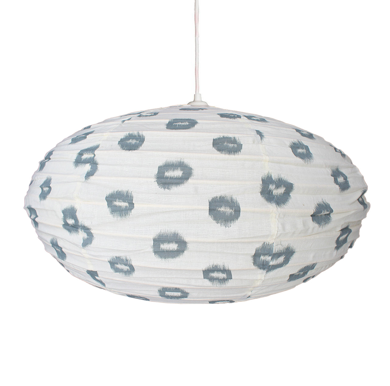 Large 80cm Cream & Grey Yau Cotton Pendant Lampshade