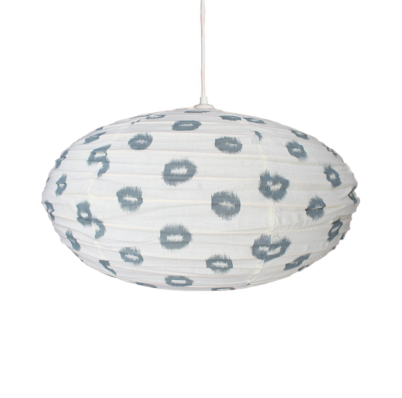 Small 60cm Cream & Grey Yau Cotton Pendant Lampshade