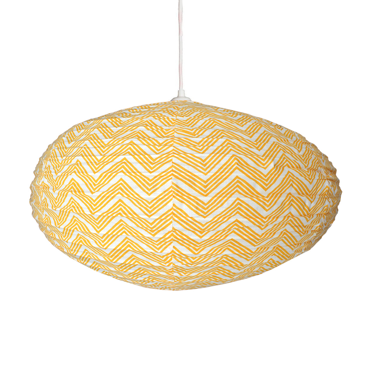 Small 60cm Cream & Marigold Kuba Cotton Pendant Lampshade