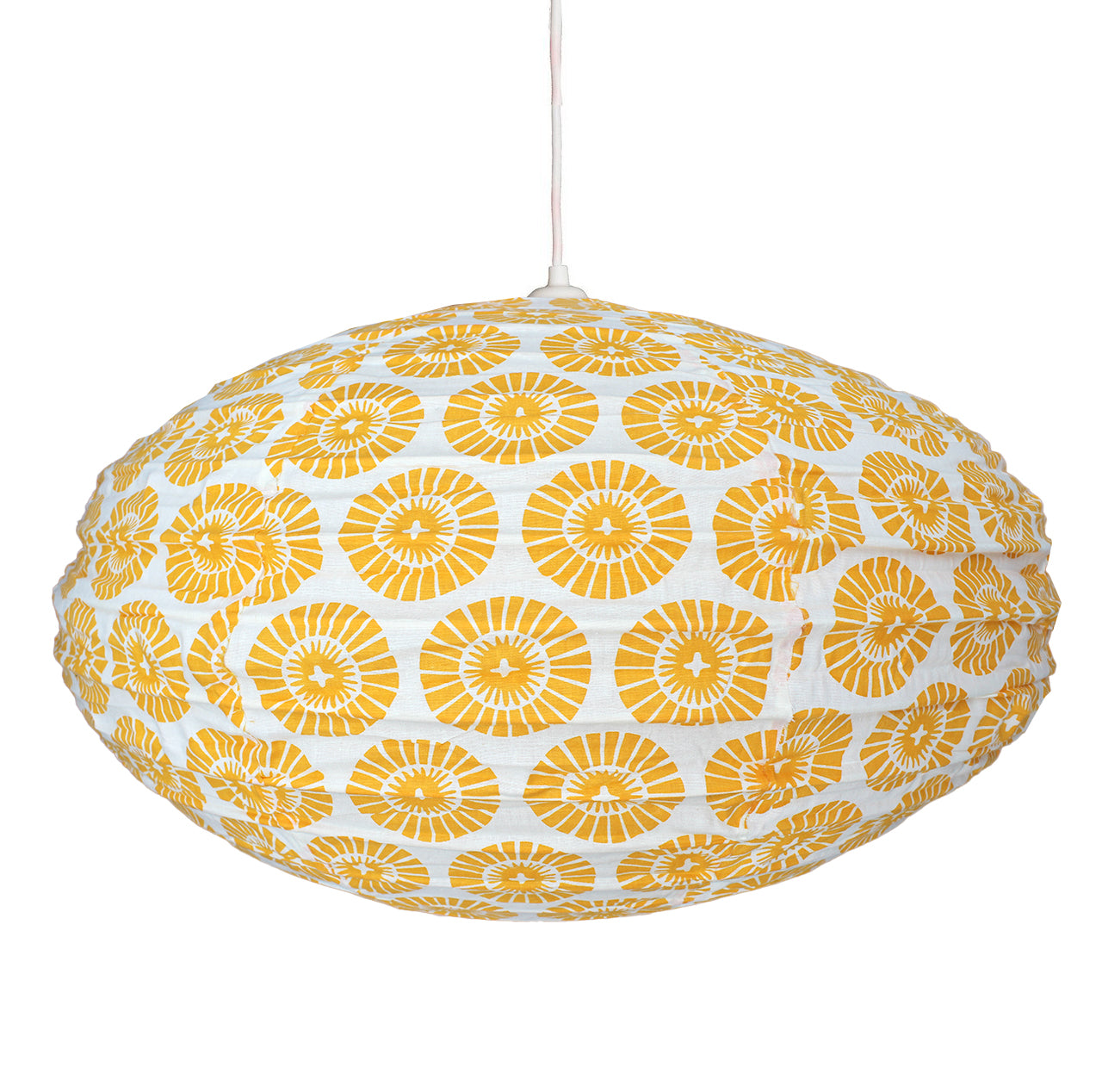 Large 80cm Cream & Marigold Oki Cotton Pendant Lampshade