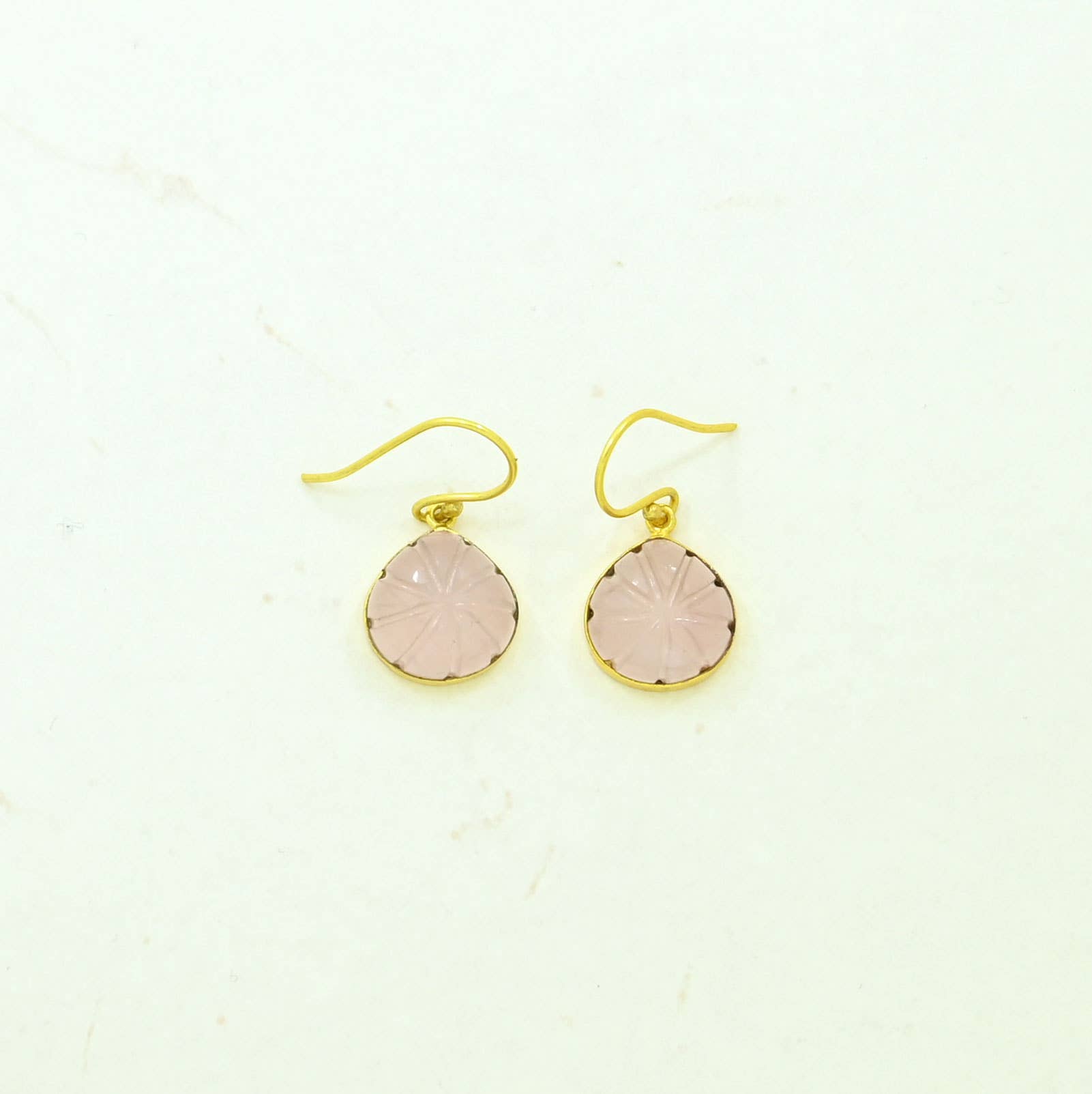 Harper Hook Earrings - Rose Quartz