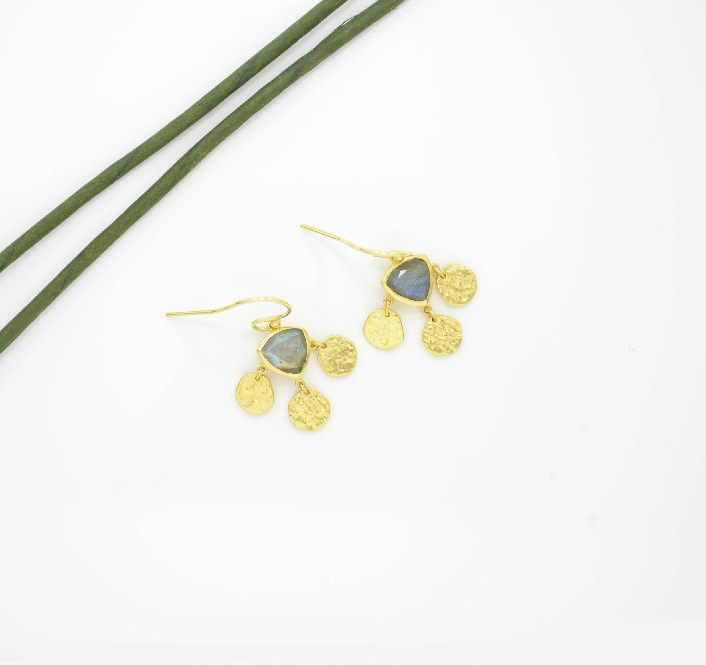Sidney Earrings Gold Plated - Labradorite