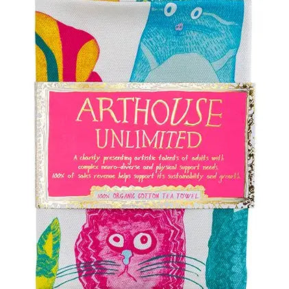 Miaow For Now Organic Cotton Tea Towel