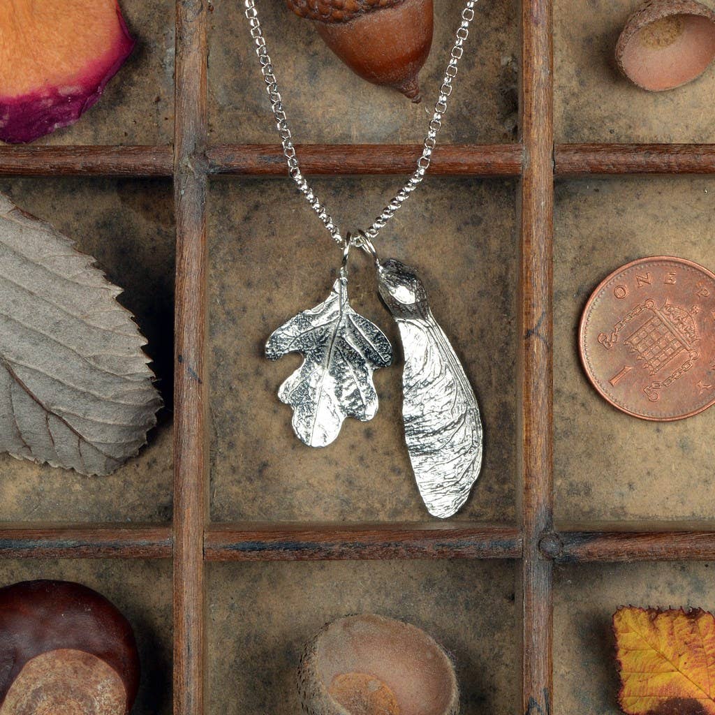 Sycamore & Oak Leaf Necklace