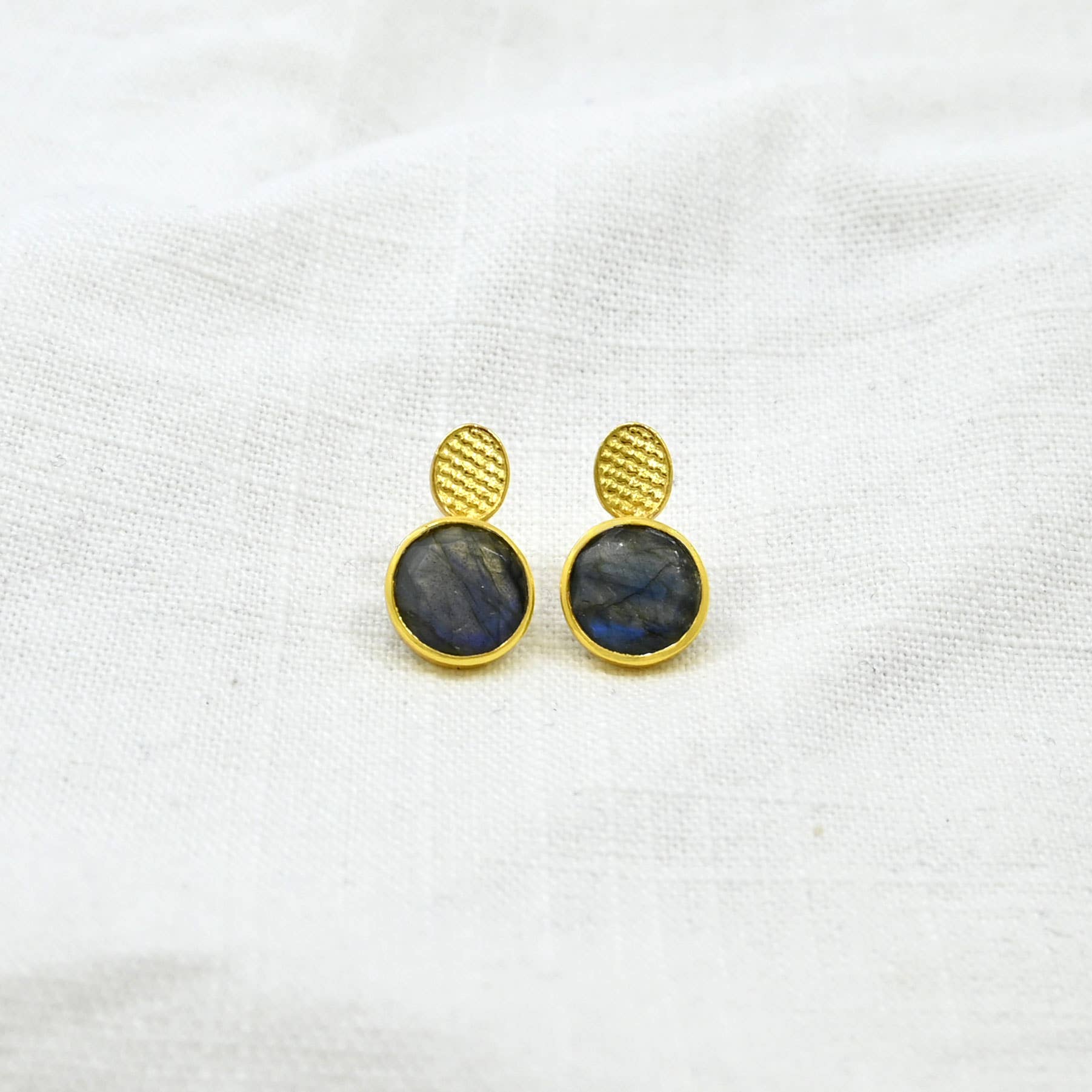 Marika Stud Earrings - Labradorite