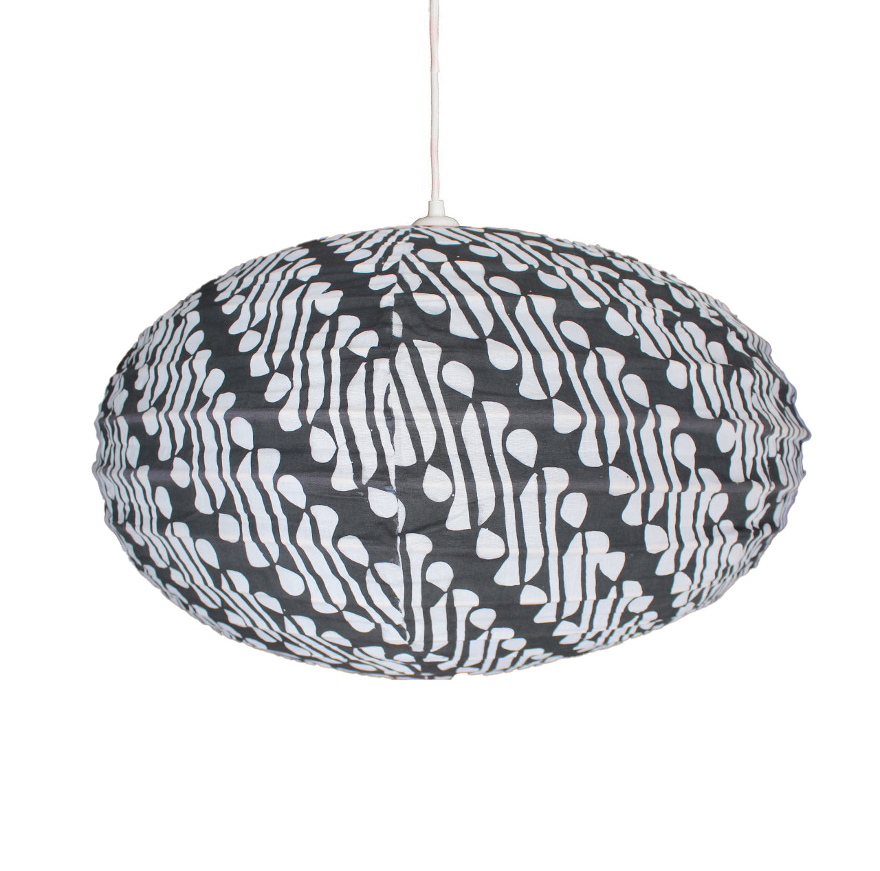 Small 60cm Cream & Charcoal Skje Cotton Pendant Lampshade