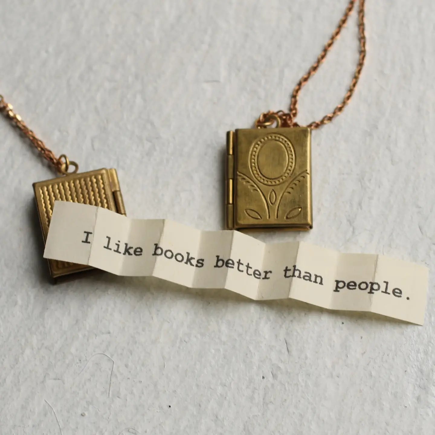 Flower Book Locket Necklace