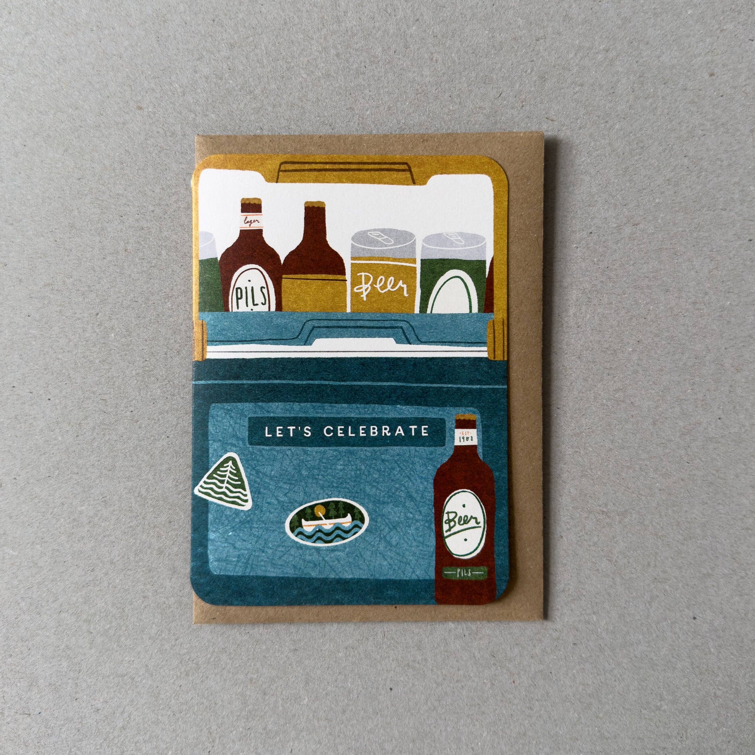 Beer Cooler Greetings Card