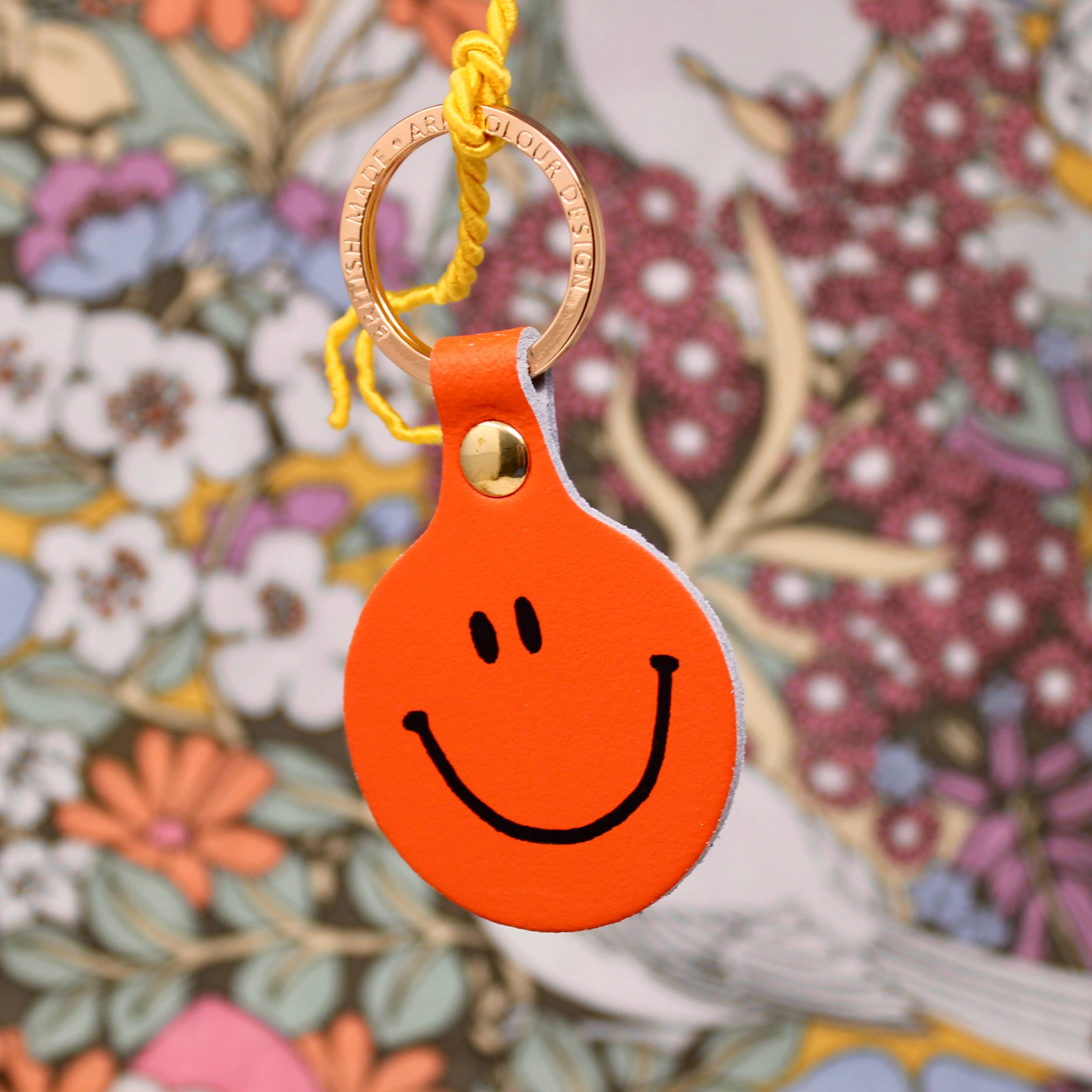 Feeling Lush Smilie Face Key Fob - Cornflower
