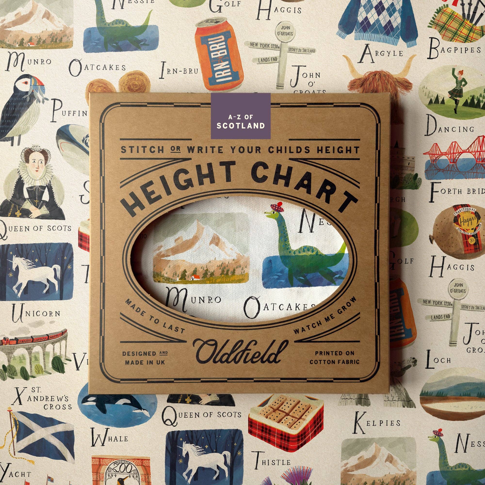 Scotland A-Z Children's Fabric Height Chart