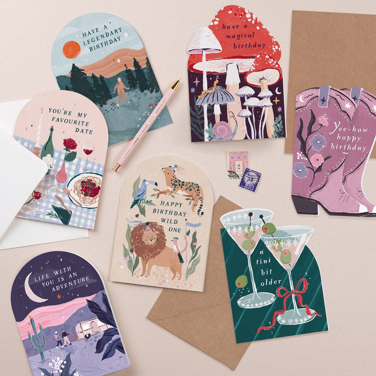 Tini Bit Older Martini Birthday Card