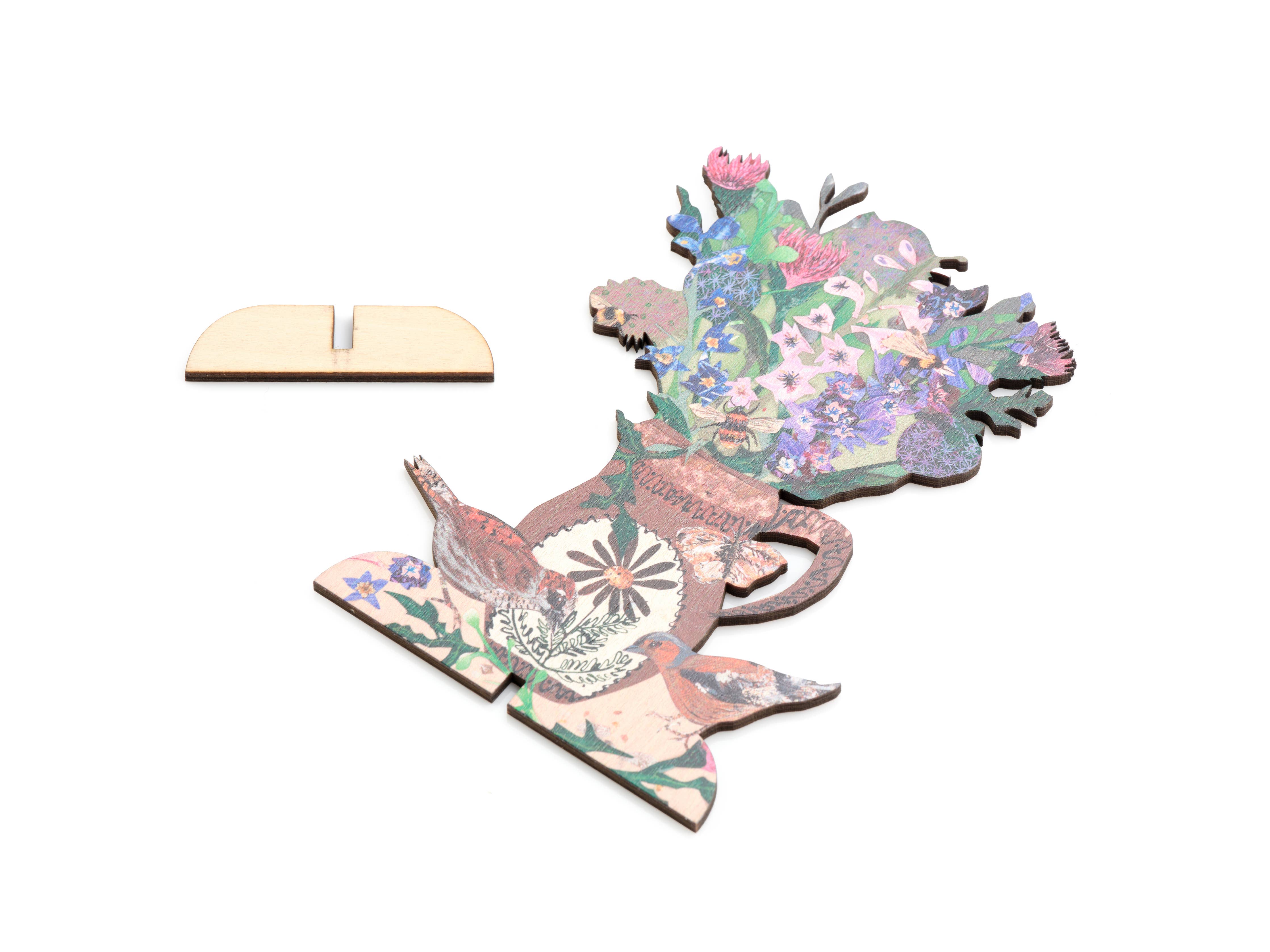 Summer Blooms Laser Cut Birch Plywood Keepsake Blank Card