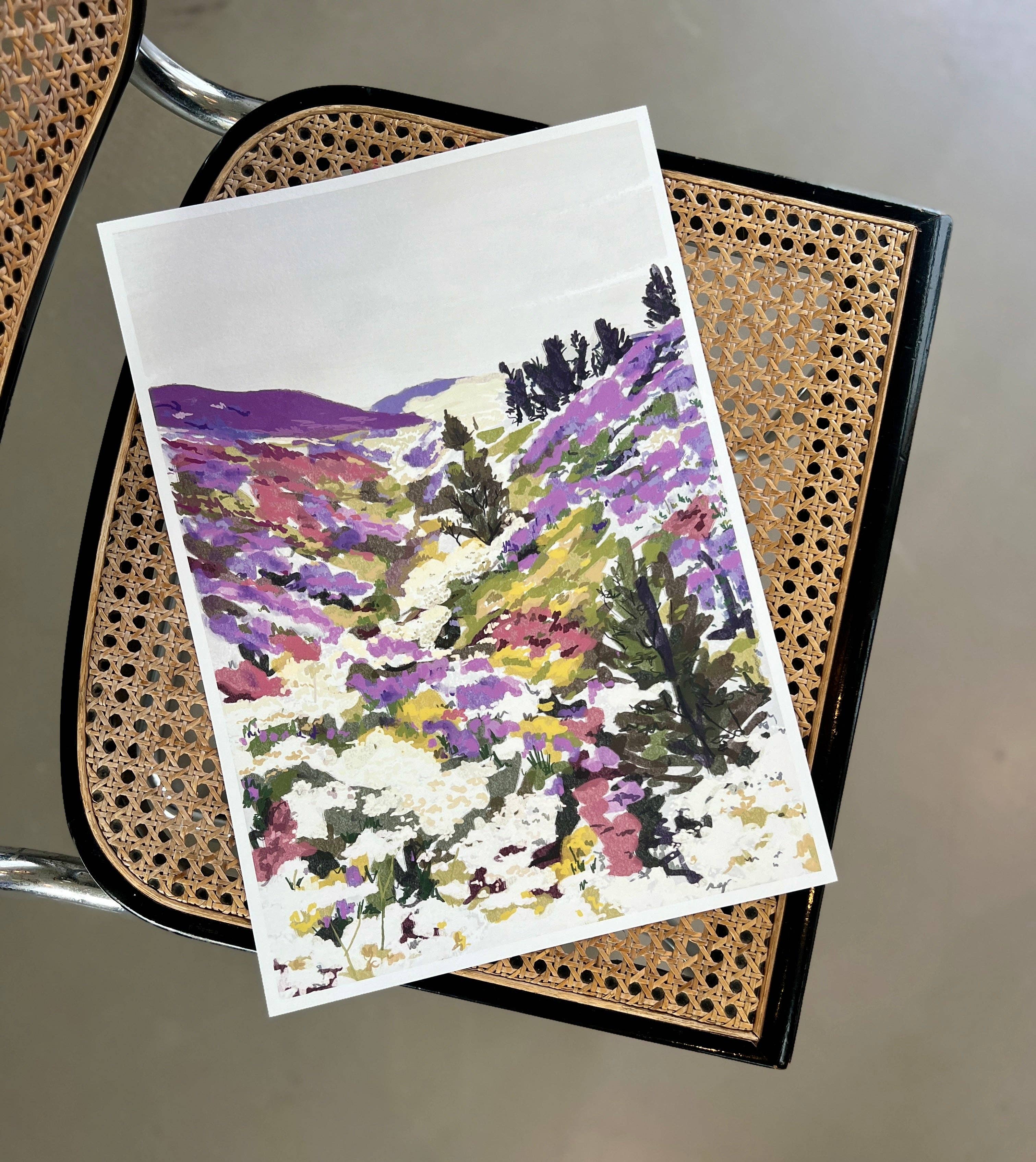 Lavender Hills Art Print - A4