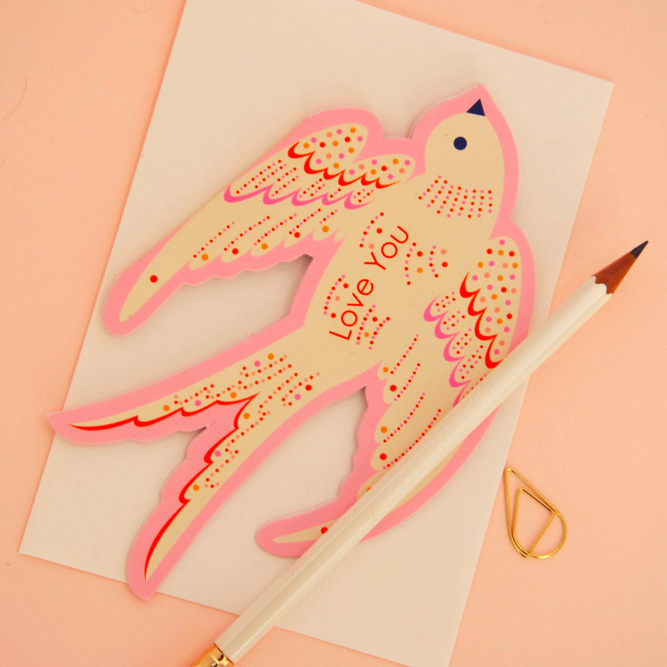 Love You Die Cut Card