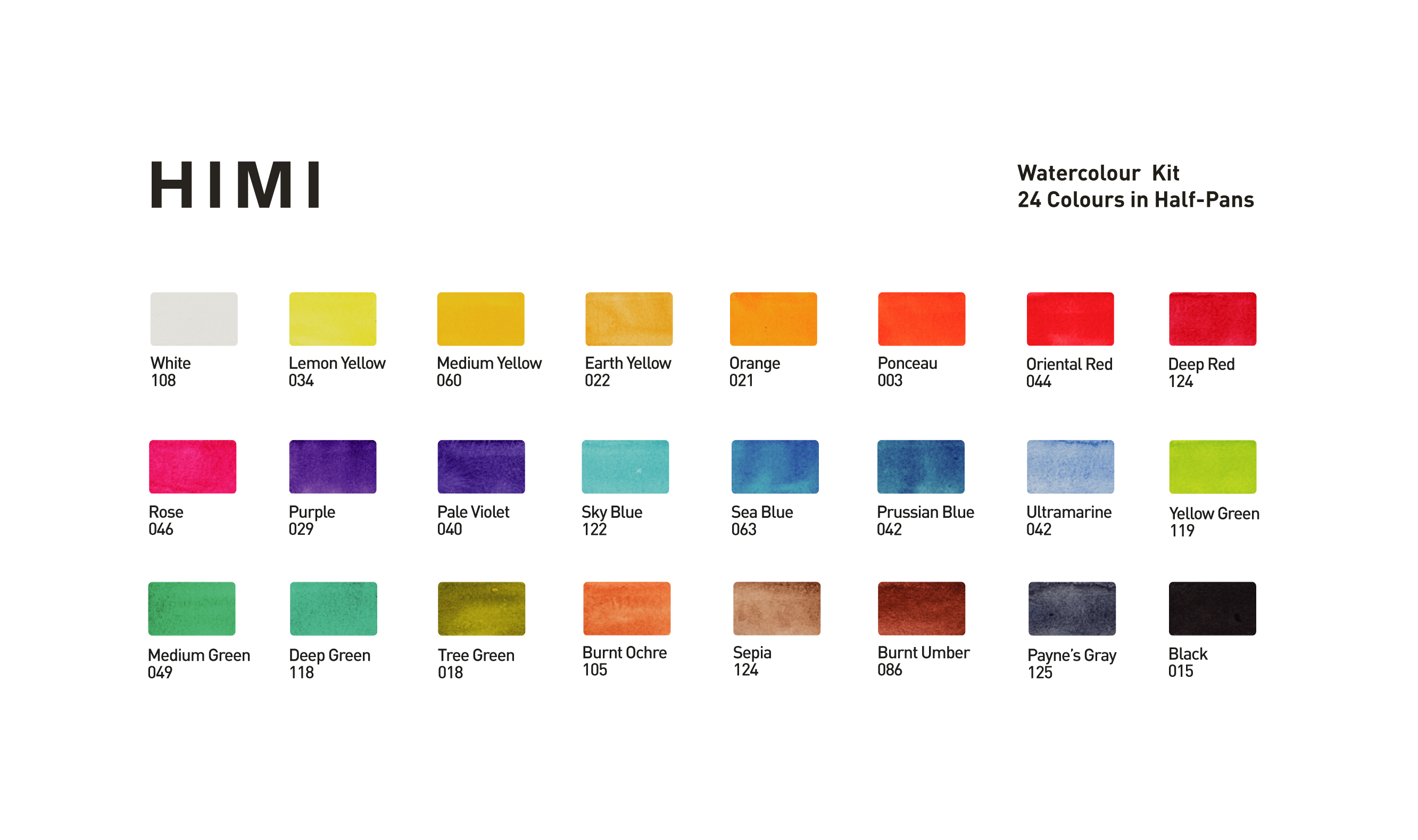 Watercolour Kit 24 Half-Pans & Waterbrush