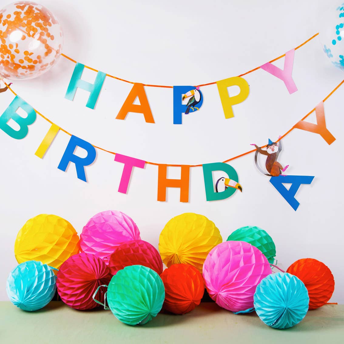 Rainbow Confetti Balloons