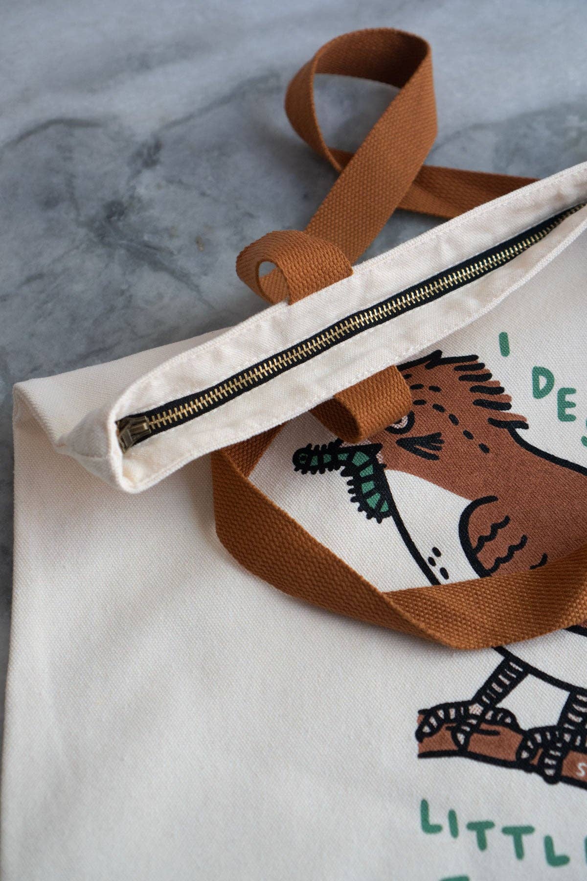 Little Treat Big Zip Tote - Chestnut Strap