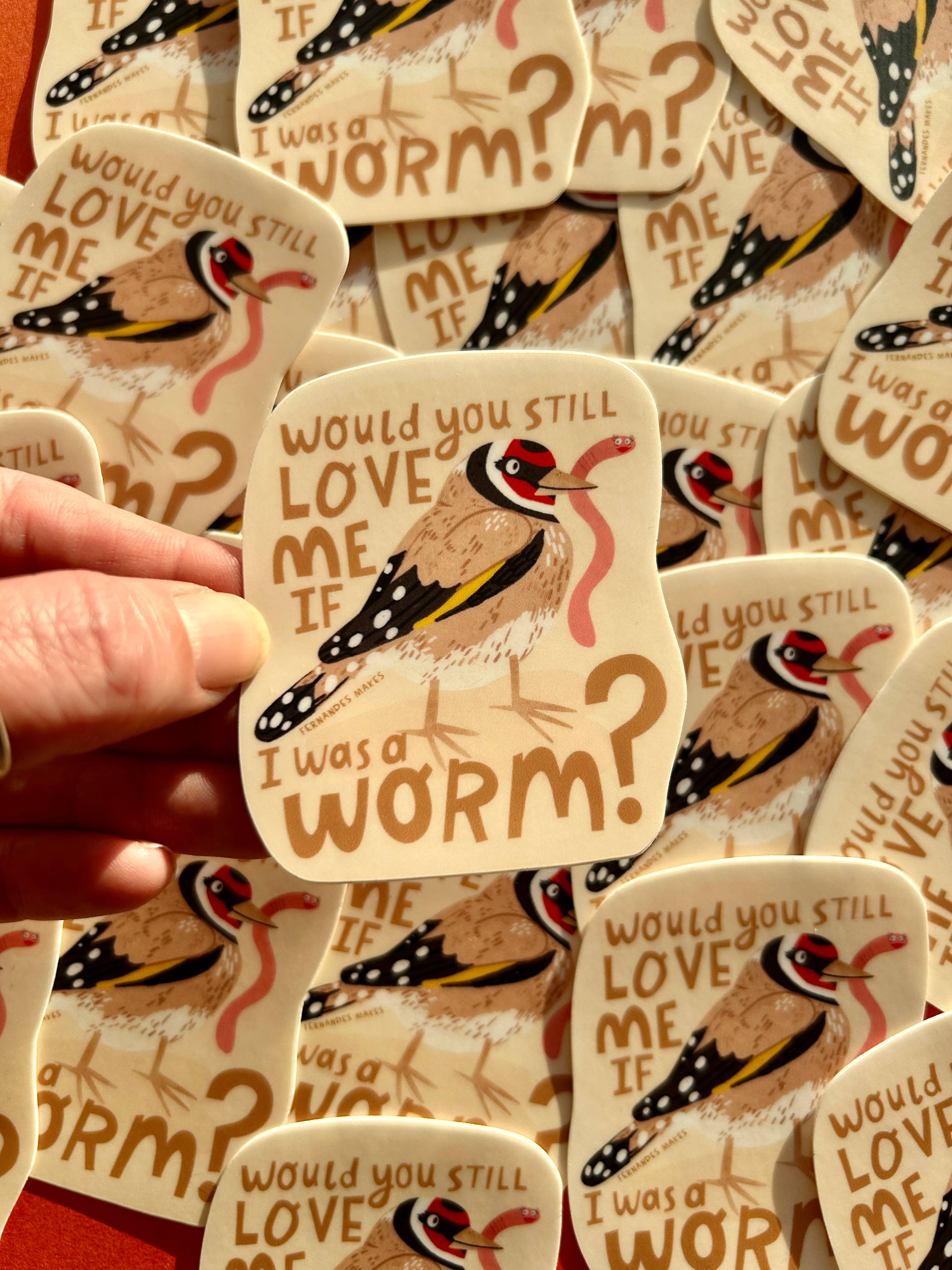 Would You Love Me Worm Vinyl Sticker