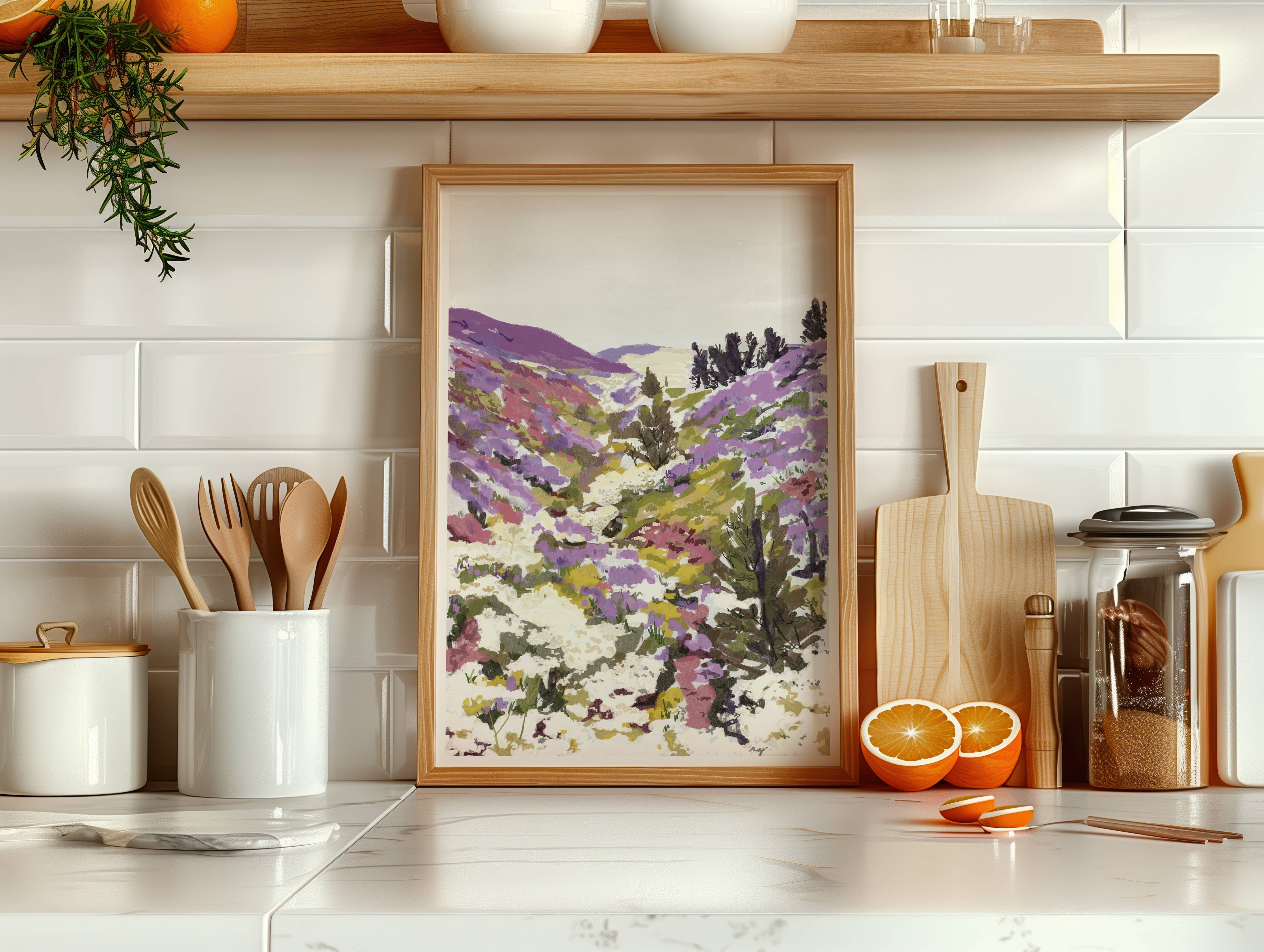 Lavender Hills Art Print - A4