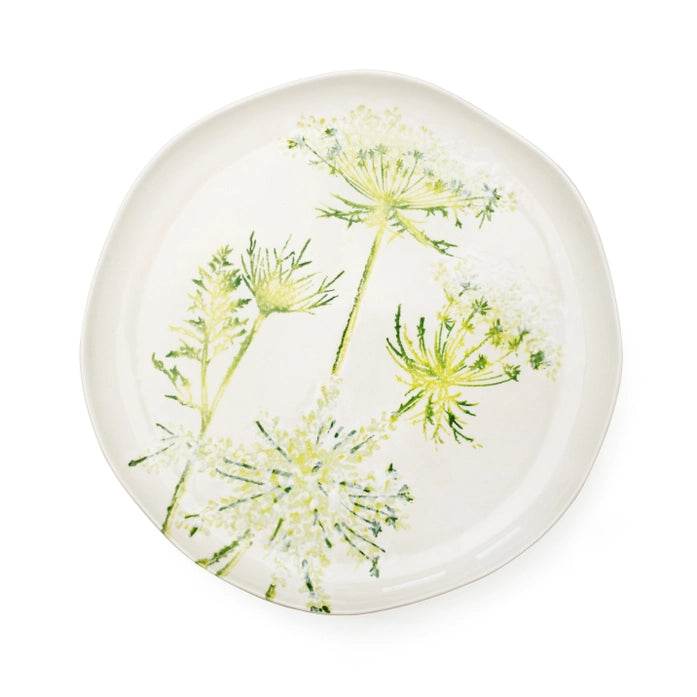 Large Earthenware Cow Parsley Platter
