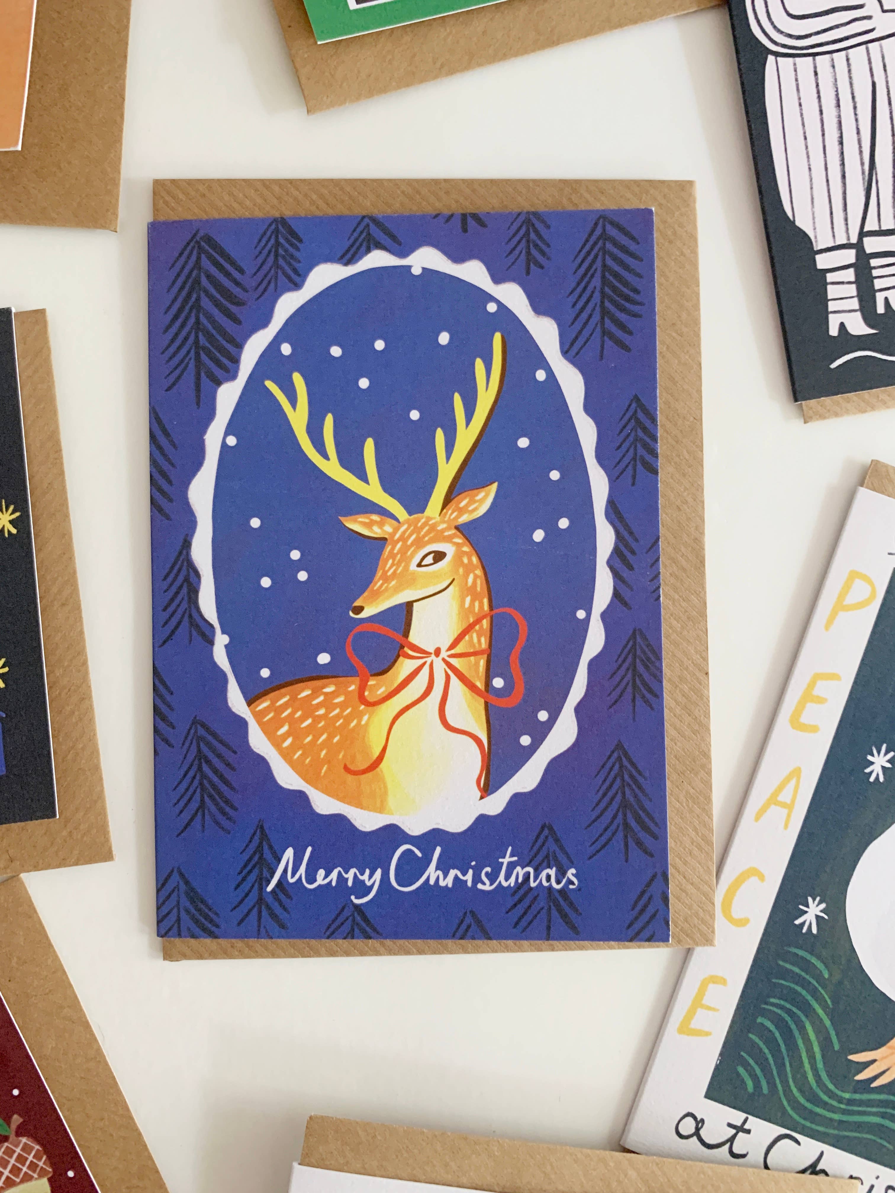 Wild Deer Christmas Card