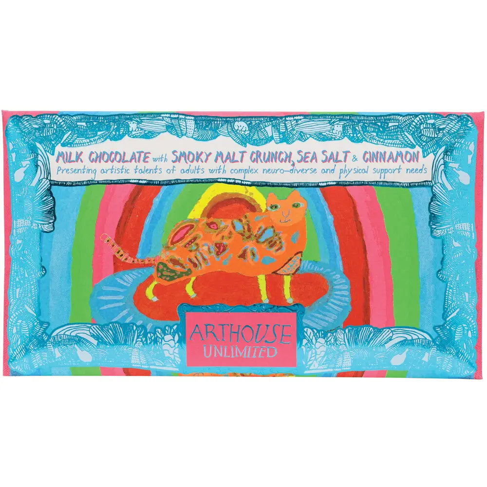 Rainbow Cat Milk Chocolate With Smoky Malt Crunch, Sea Salt & Cinnamon