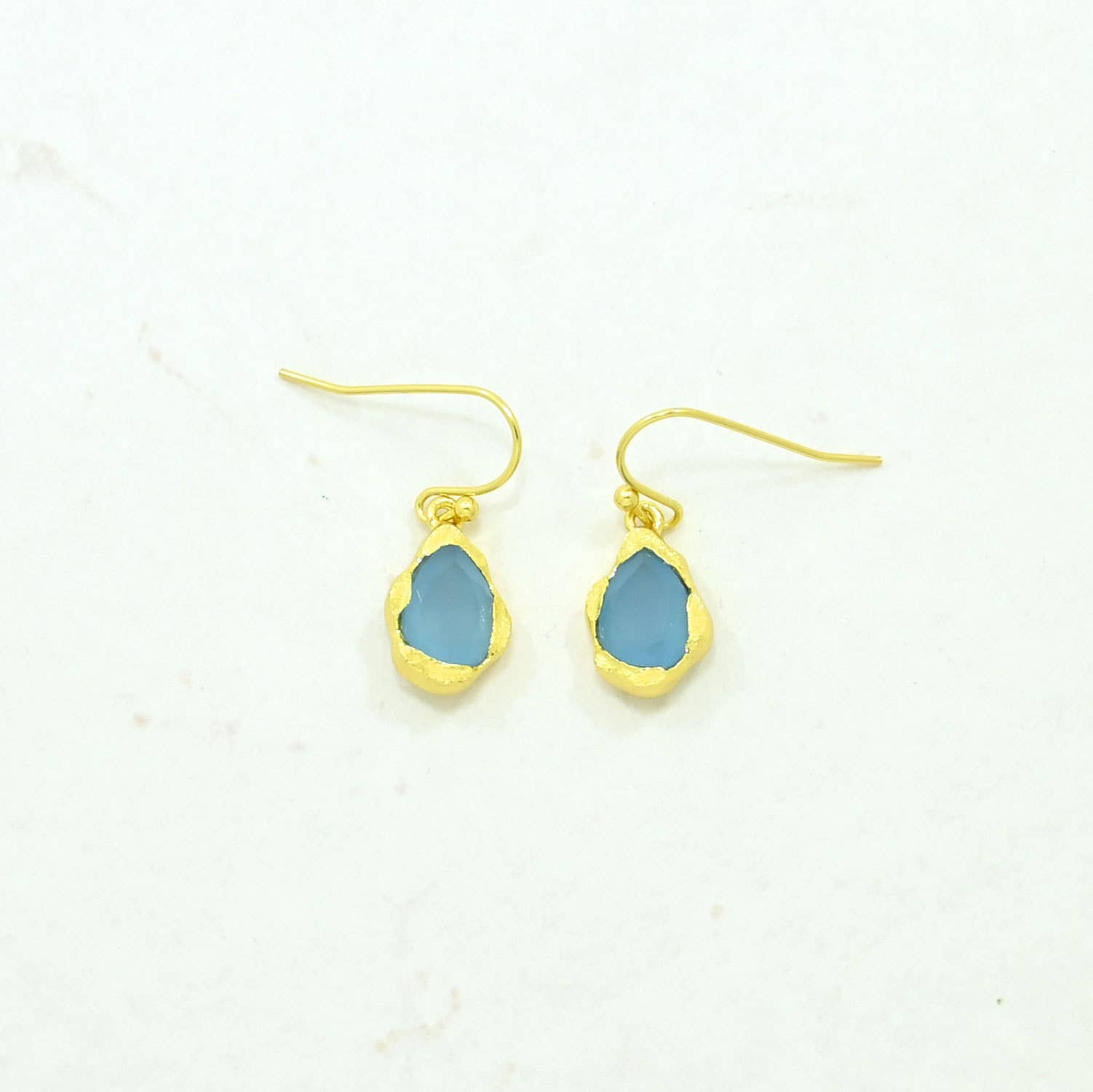 Kailany Earring Gold Plated - Blue Chalcedony