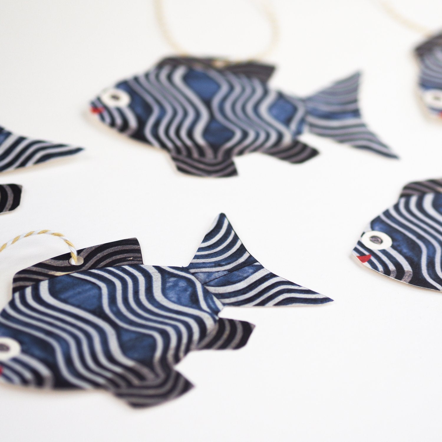 Set Of Five Fishy Gift Tags