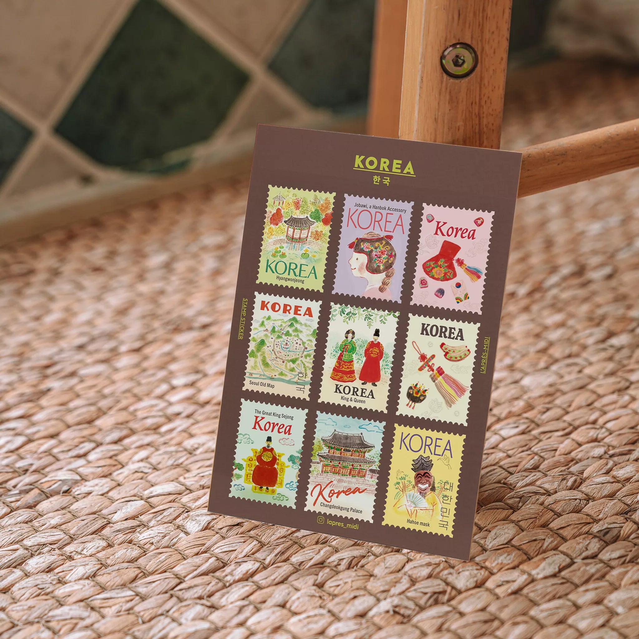 Postage Stamp Stickers - Korea
