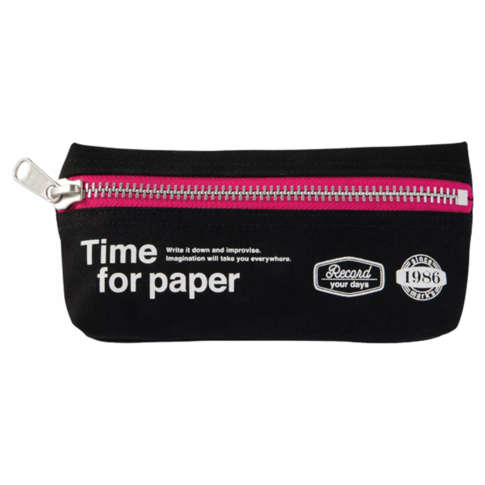 Time For Paper Pencil Case - Black