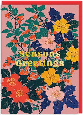 Pack Of 9 Festive Florals Christmas Cards