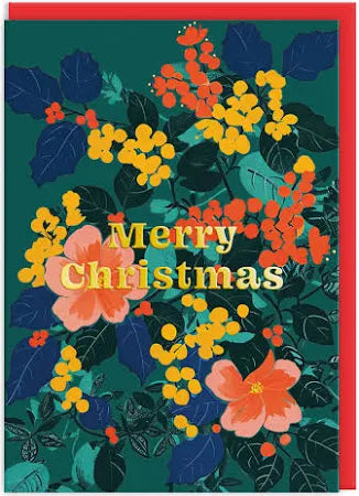 Pack Of 9 Festive Florals Christmas Cards