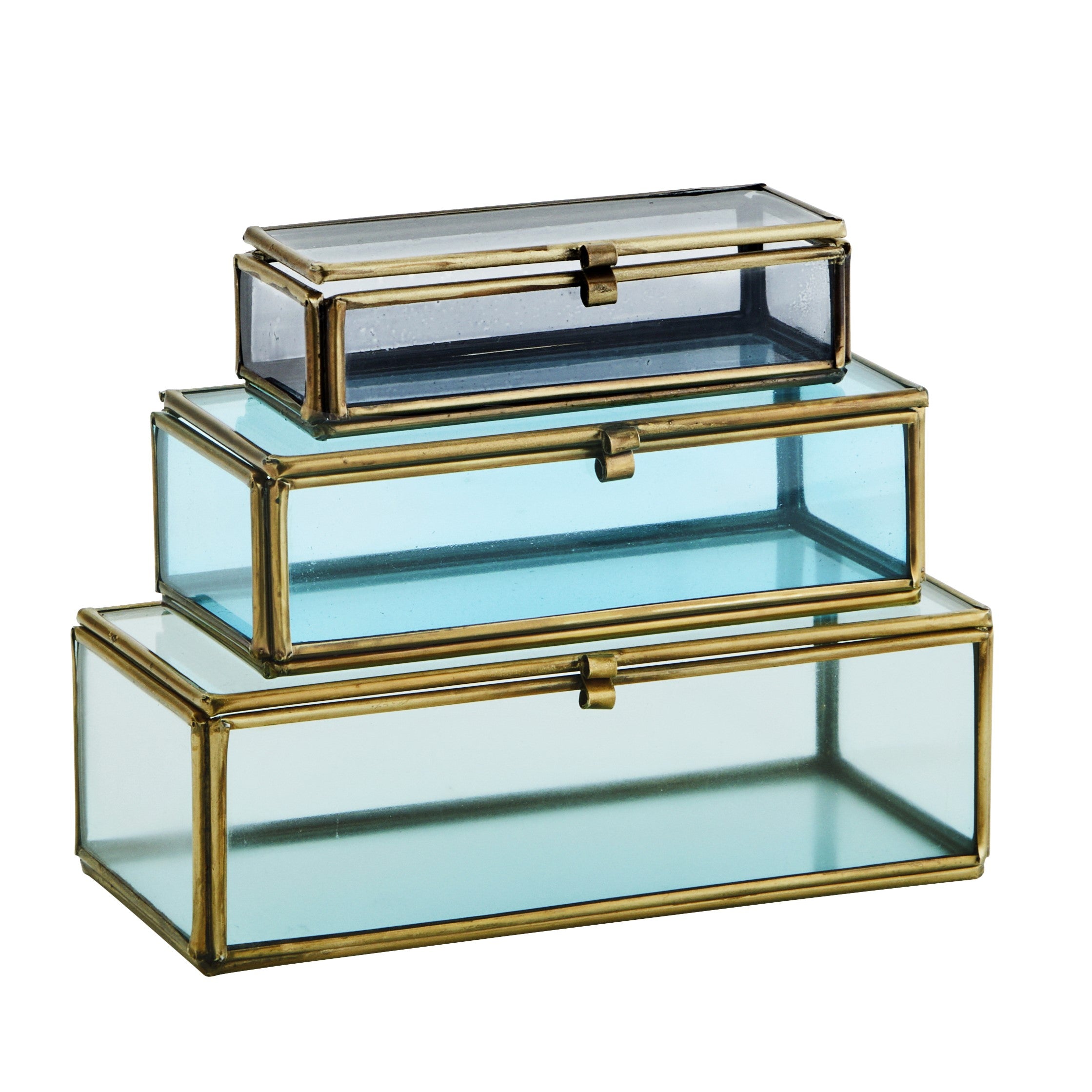 Coloured Glass Boxes - Cool Tones