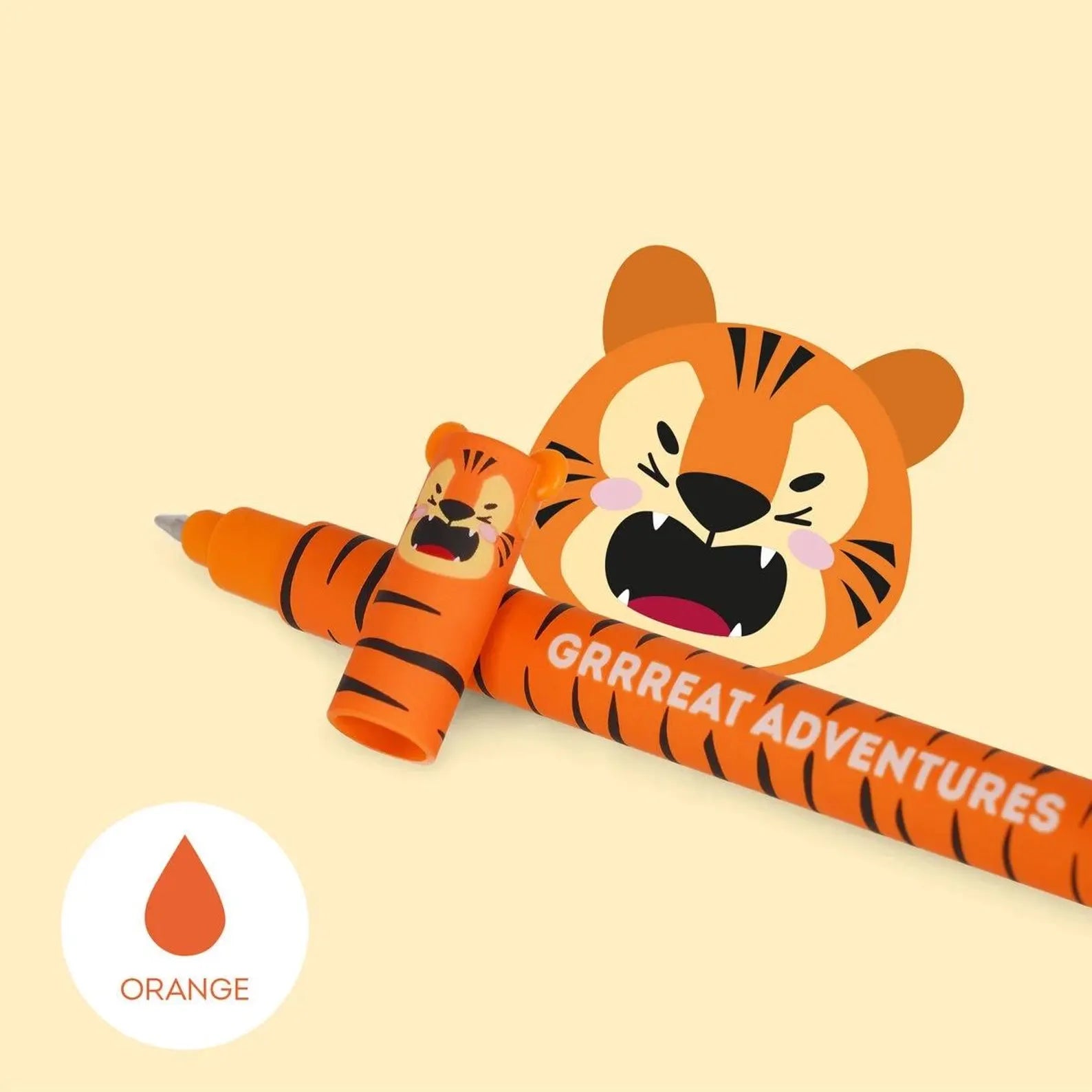 Tiger Erasable Gel Pen - Orange Ink