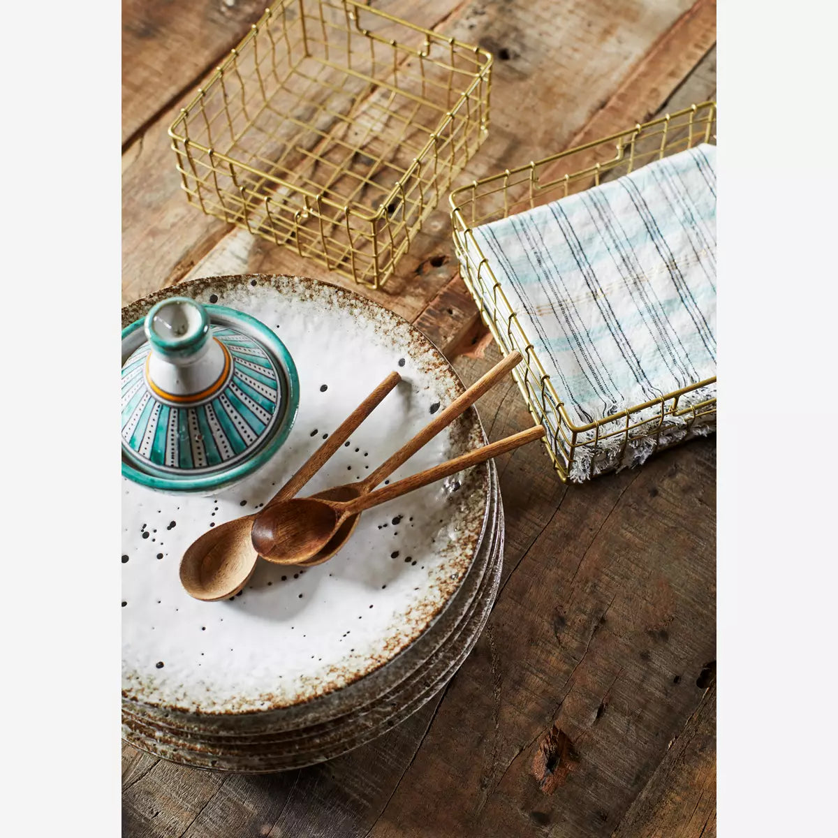 Set Of 2 Woven Cotton Tea Towels