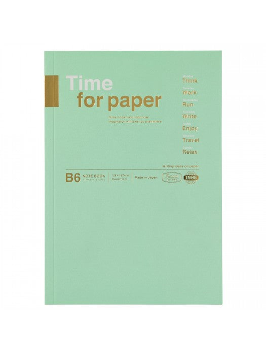 B6 Time For Paper Mint Notebook