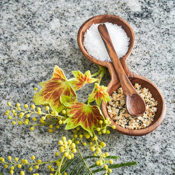 Olive Wood Double Bowl