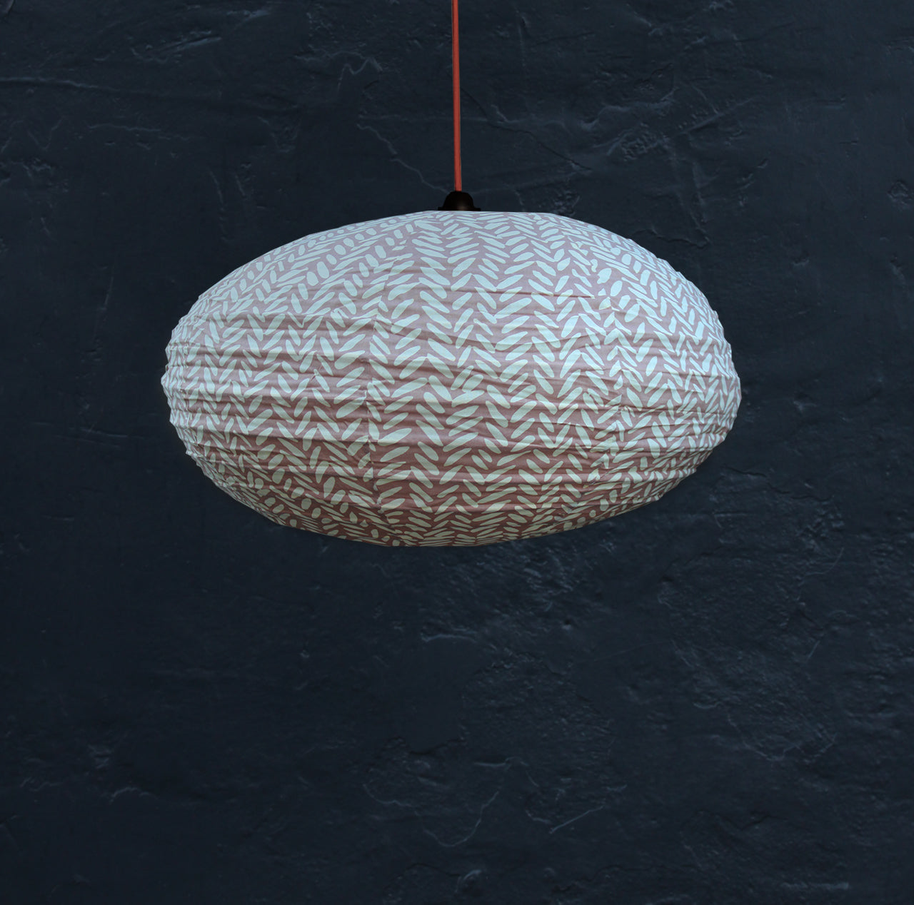 Large 80cm Cream & Plaster Pink Rice Cotton Pendant Lampshade