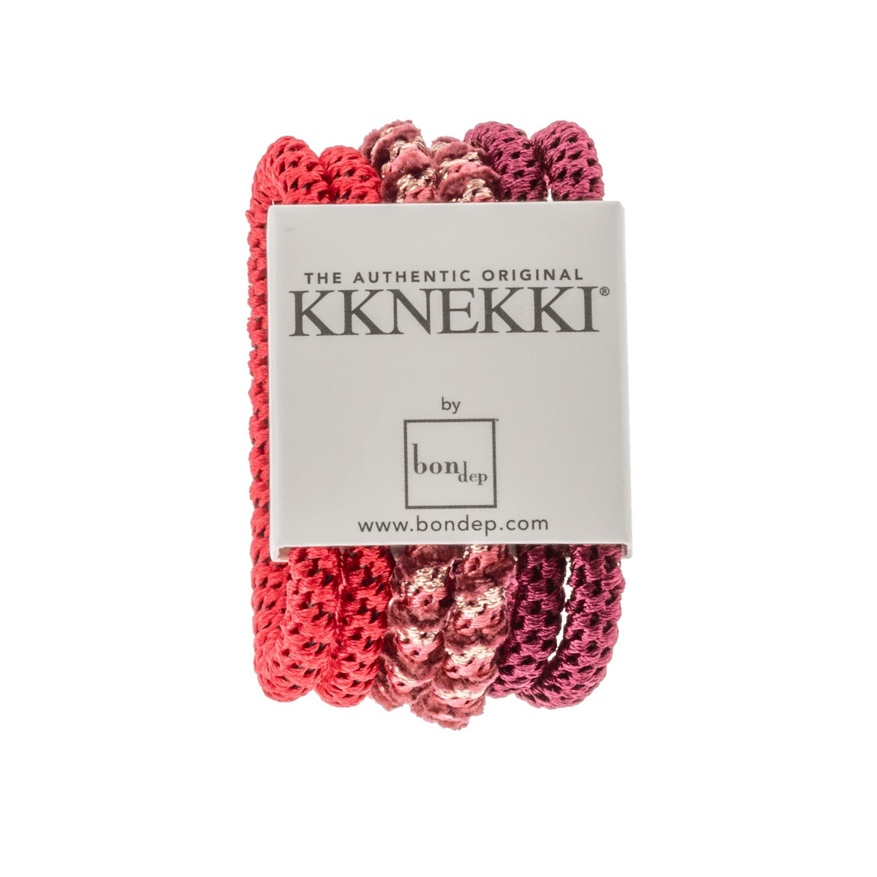 Set Of 6 Shades Of Red Slim Kknekki Hair Ties